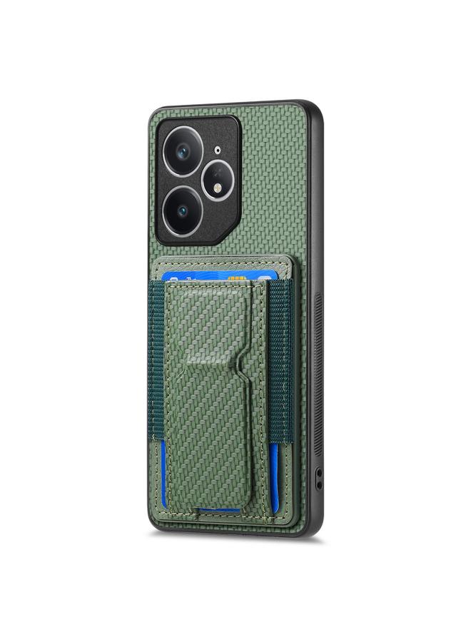 S-TOP Case For Realme Neo7 Carbon Fiber Fold Stand Elastic Card Bag Phone Case - Image 2