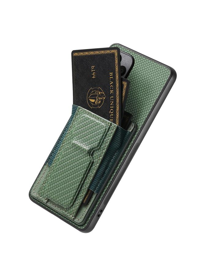 S-TOP Case For Realme Neo7 Carbon Fiber Fold Stand Elastic Card Bag Phone Case - Image 4