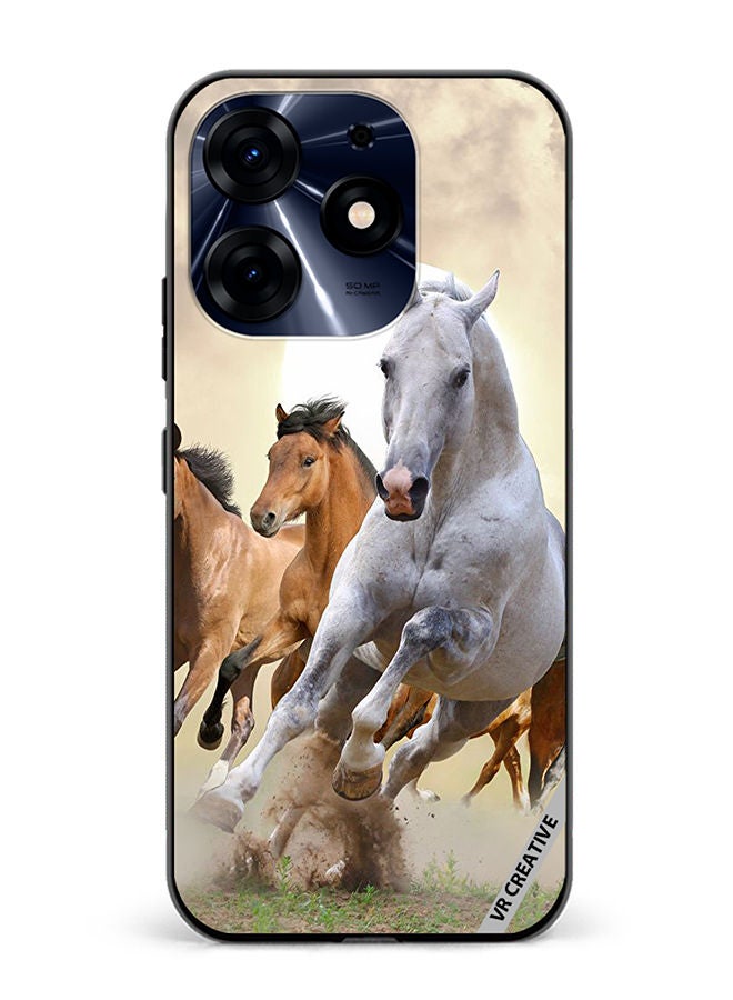 VR CREATIVE Protective Case Cover For Tecno Spark 10 Pro Running Horses Design Multicolour - Image 1
