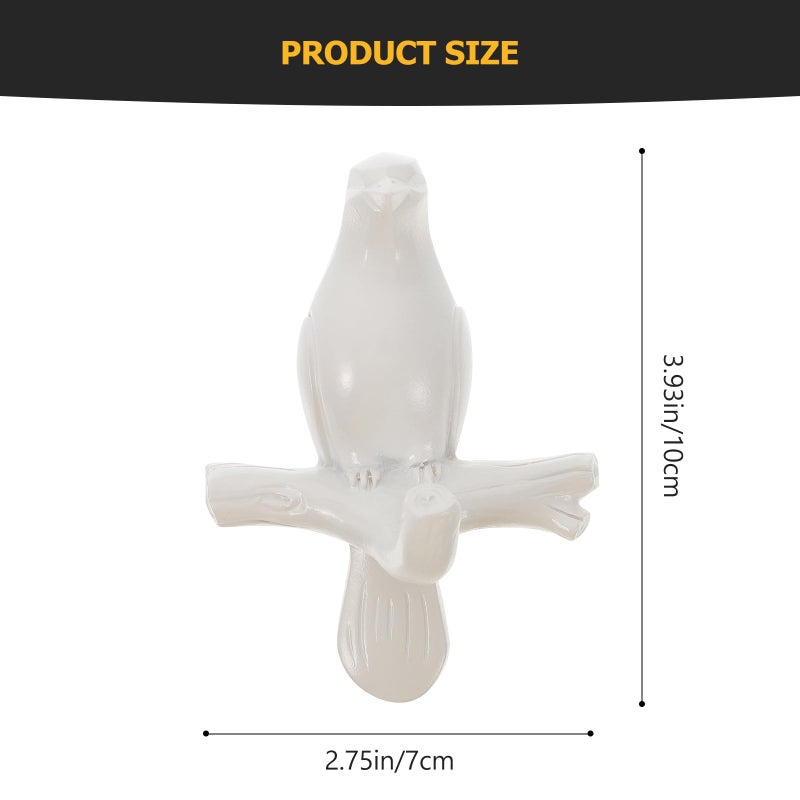 Decorative Resin Avian Style White Adhesive Wall Hook For Door Hanging Key Hat Towel - Image 3