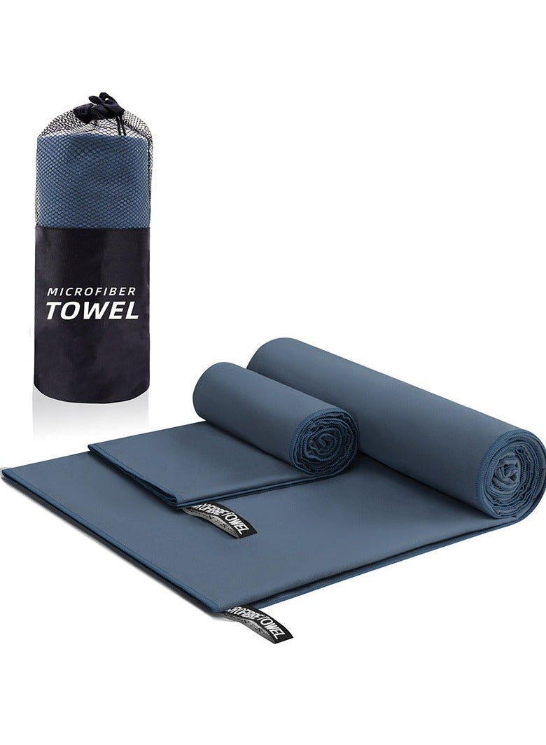 2 Packs Microfiber Sports Towels Quick Dry Towel for Beach, Gym, Sports, Yoga & Swim Use （40 x 80cm+76 x 15cm）  - Image 1