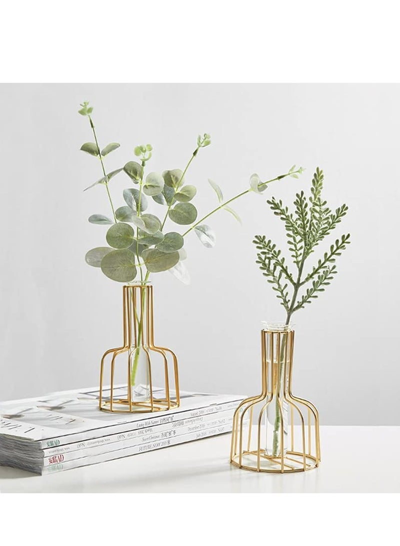 Bluejw Creative Simple Hollow Iron Ornaments Home Living Room Transparent Vase - Image 1