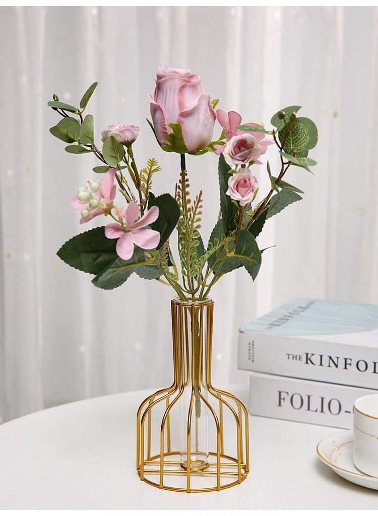 Bluejw Creative Simple Hollow Iron Ornaments Home Living Room Transparent Vase - Image 3