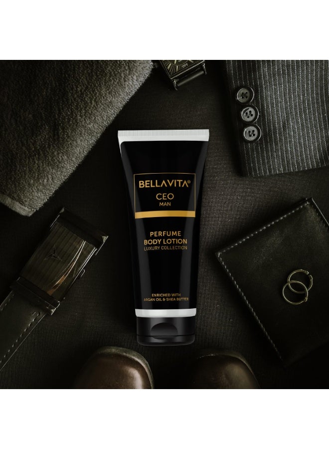 Bella Vita Luxury Intense CEO Man Body Perfume Lotion for Nourishing, Hydrating, Soft, Supple & Healthy Skin with Argan Oil & Shea Butter 200 Ml - Image 4