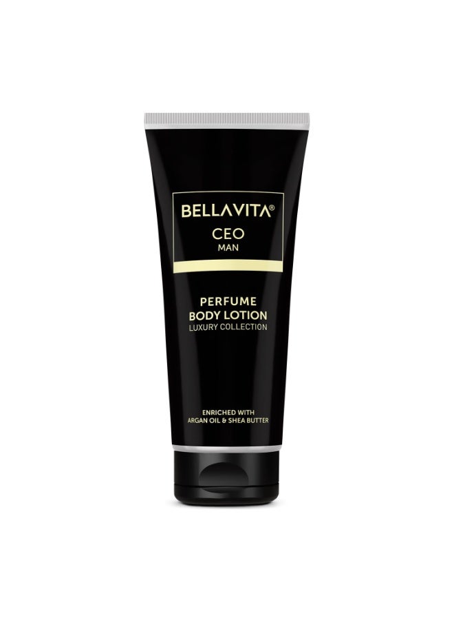 Bella Vita Luxury Intense CEO Man Body Perfume Lotion for Nourishing, Hydrating, Soft, Supple & Healthy Skin with Argan Oil & Shea Butter 200 Ml - Image 1