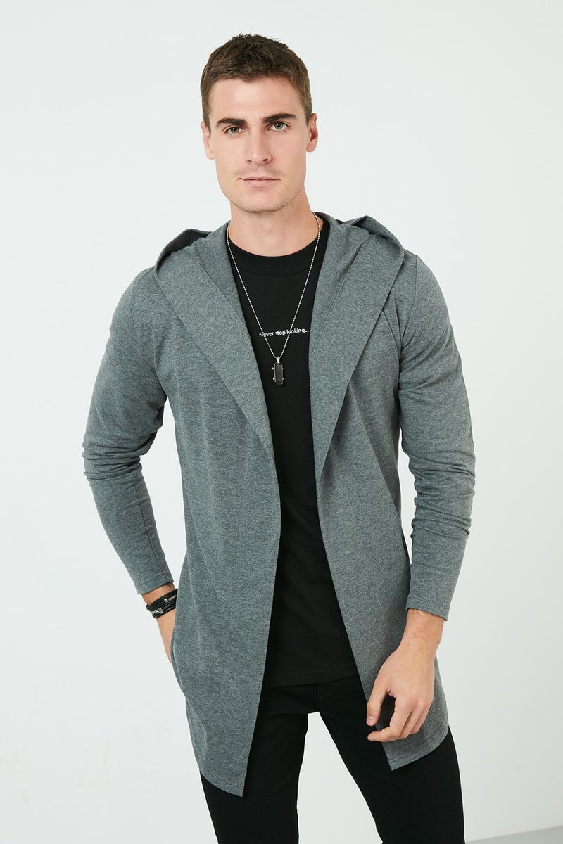 Buratti كارديجان رجالي محبوك بغطاء رأس من القطن بقصّة Slim Fit 5896587  - Image 2