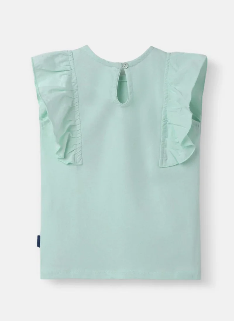 Nautinati Nautinati Girls' Berry Cute Kitten Graphic Cotton Top | Sleeveless | Age 12–18M