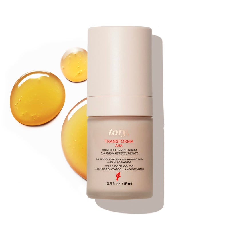 toty by Sofia Vergara  Transforma AHA 360 Retexturizing Serum  Sun Damage Repair For Face  Glycolic Acid Serum  Anti Aging Treatment for Dark Spots Lines Wrinkles  Travel Size 05 fl oz
