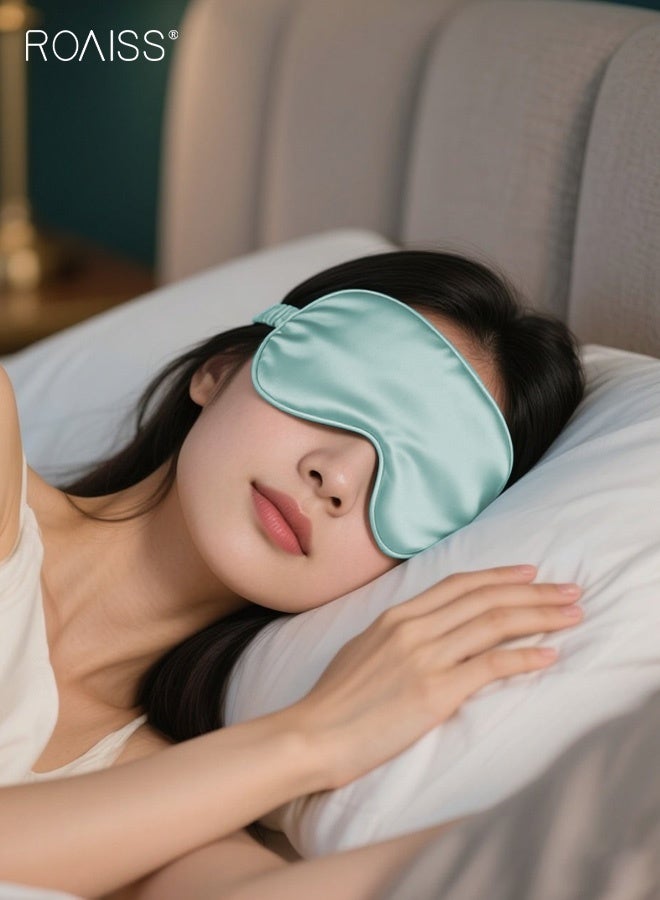 roaiss Unisex Eye Mask with Adjustable Strap Light Blocking Sleeping Aid Blindfold for Naps and Night Sleep, Soft Comfortable Design Perfect as a Gift for Travelers, Insomnia Sufferers, and Light-Sensitive Sleepers Blue - Image 2