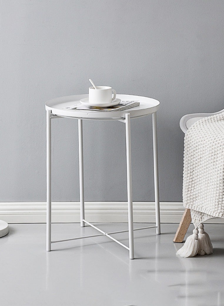 MHD Round Steel Table White - Image 1