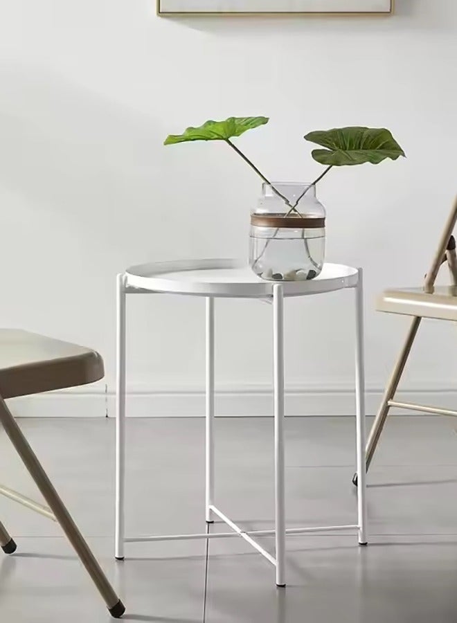 MHD Round Steel Table White - Image 2