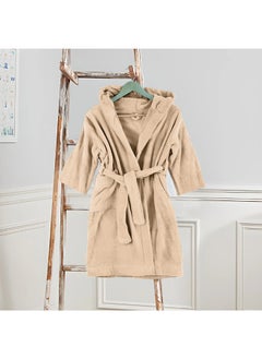 BYFT Daffodil (Beige) Premium 12 yr Kids Hooded Bathrobe 100% Terry Cotton, Highly Absorbent and Quick dry, Hotel and Spa Quality Bathrobe for Boy and Girl-400 Gsm  - Image 2