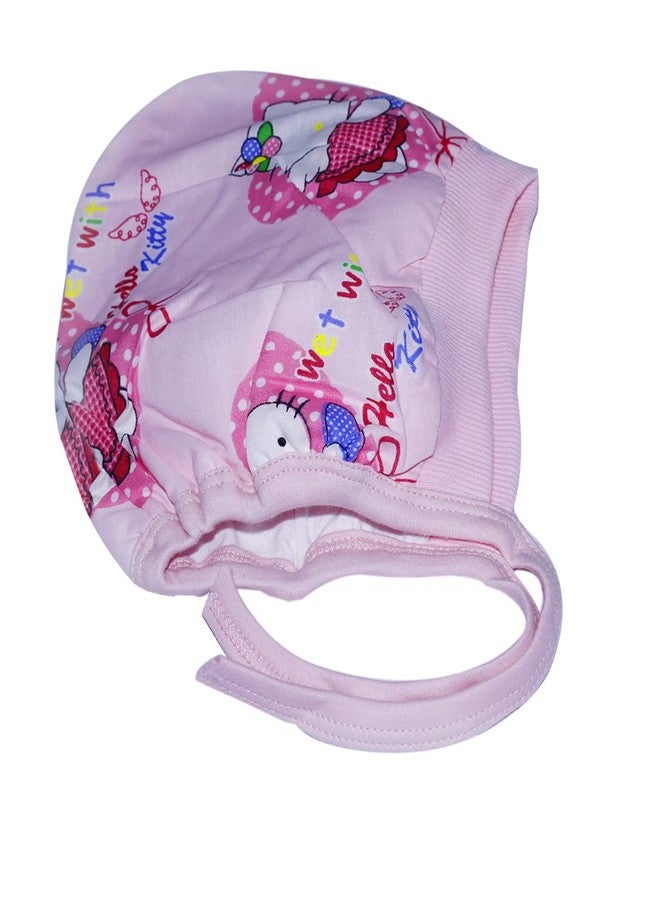 PIKIPOO Presents Soft Pure Baby Cotton Caps with Tai Knot New Born Baby Gift Set Bonnet Infant/Toddler Unisex Baby Winter Cap/Hat/Topi Pack of 3 Pcs. (12-18 Months, Pink) - Image 2