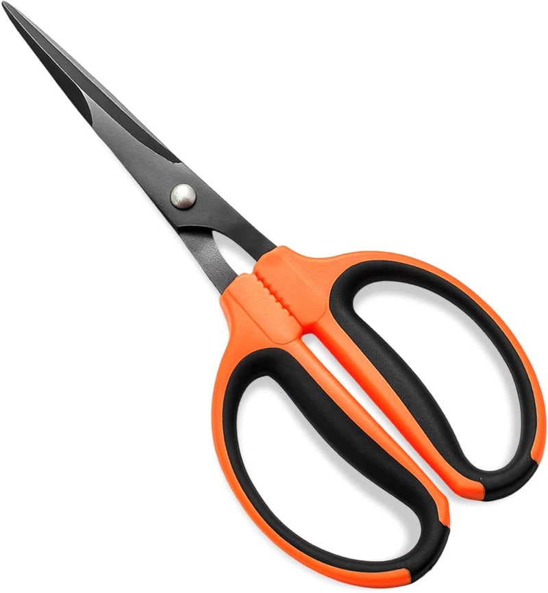 GROWNEER 1 Packs Trimming Scissors Teflon Coated Non Stick Blades Pruning Shears Gardening Hand Pruning Snips with Straight Stainless Steel Precision Blade - Image 1