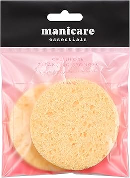 Manicare Cellulose Cleansing Sponges Pack Of 2 Facial Cleansing Exfoliates Cleans Skin Massages Removes Makeup And Face Masks Skincare Facial Wash Natural Fibres Eco Friendly Reusable - Image 2