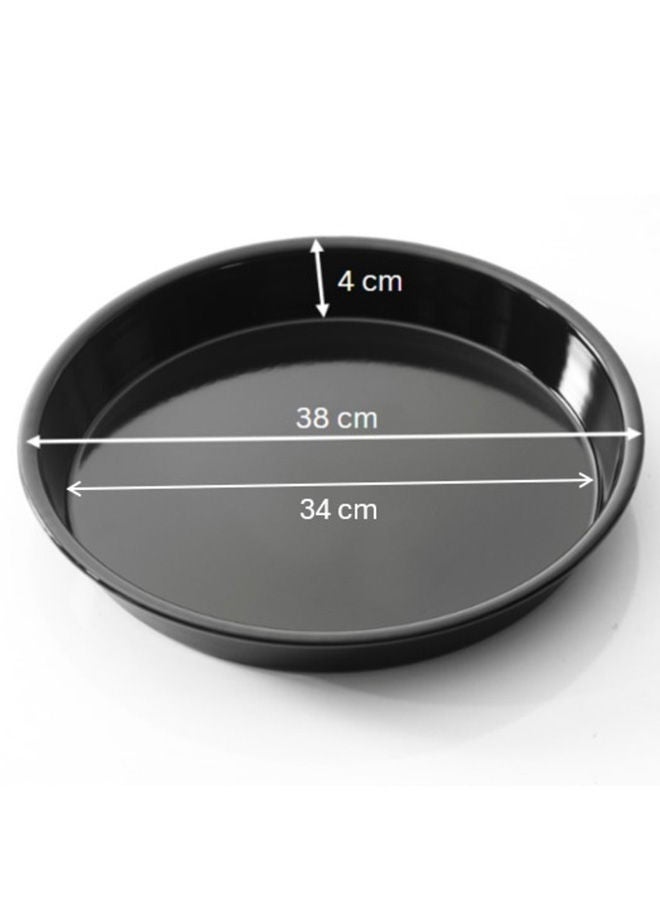 Easy Cooking Aluminium Non-Stock Round Baking Dish Pan Black 38cm - Image 4
