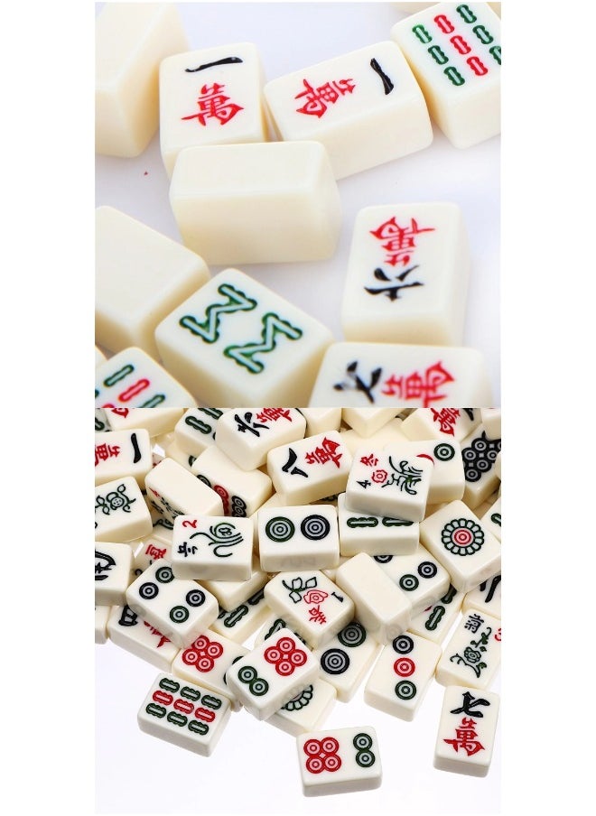 ShebSheb - Portable Travel Mahjong Set Game,Traditional Chinese Mahjong Game,Mahjong Tiles Set,Classic Gathering Party Game for Family Team Camping - Image 1