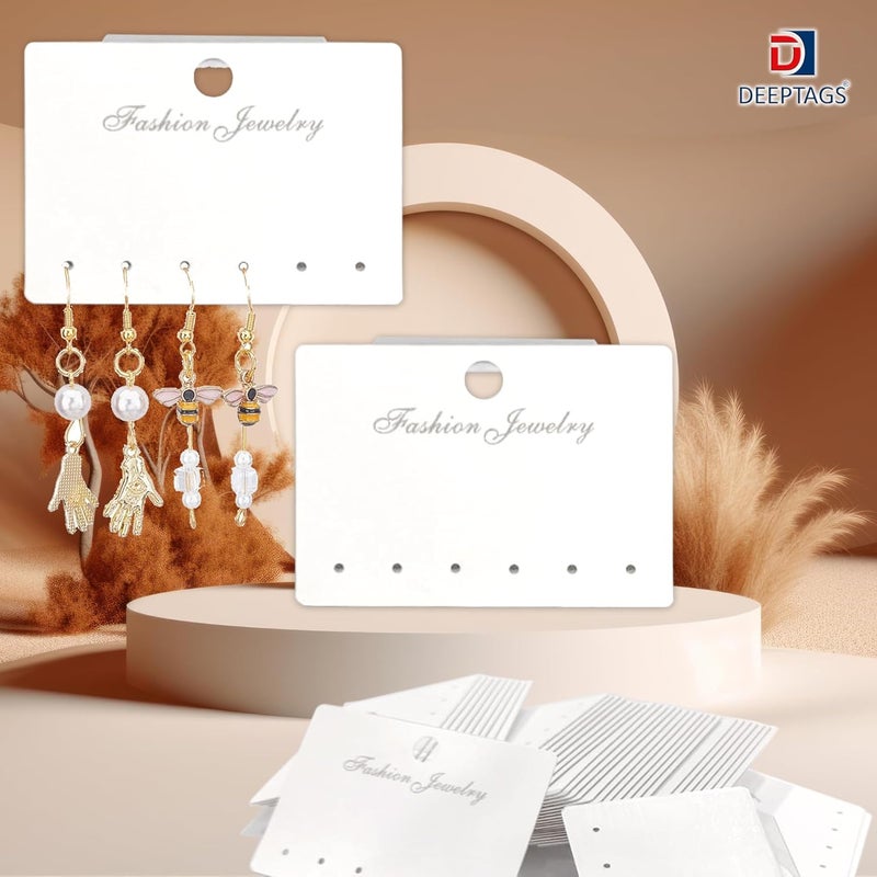 DEEPTAGS Earring Display Card Jewellery Card for Earring Studs Dangle Earrings White 120 PCS 6 x 4 CM - Image 4