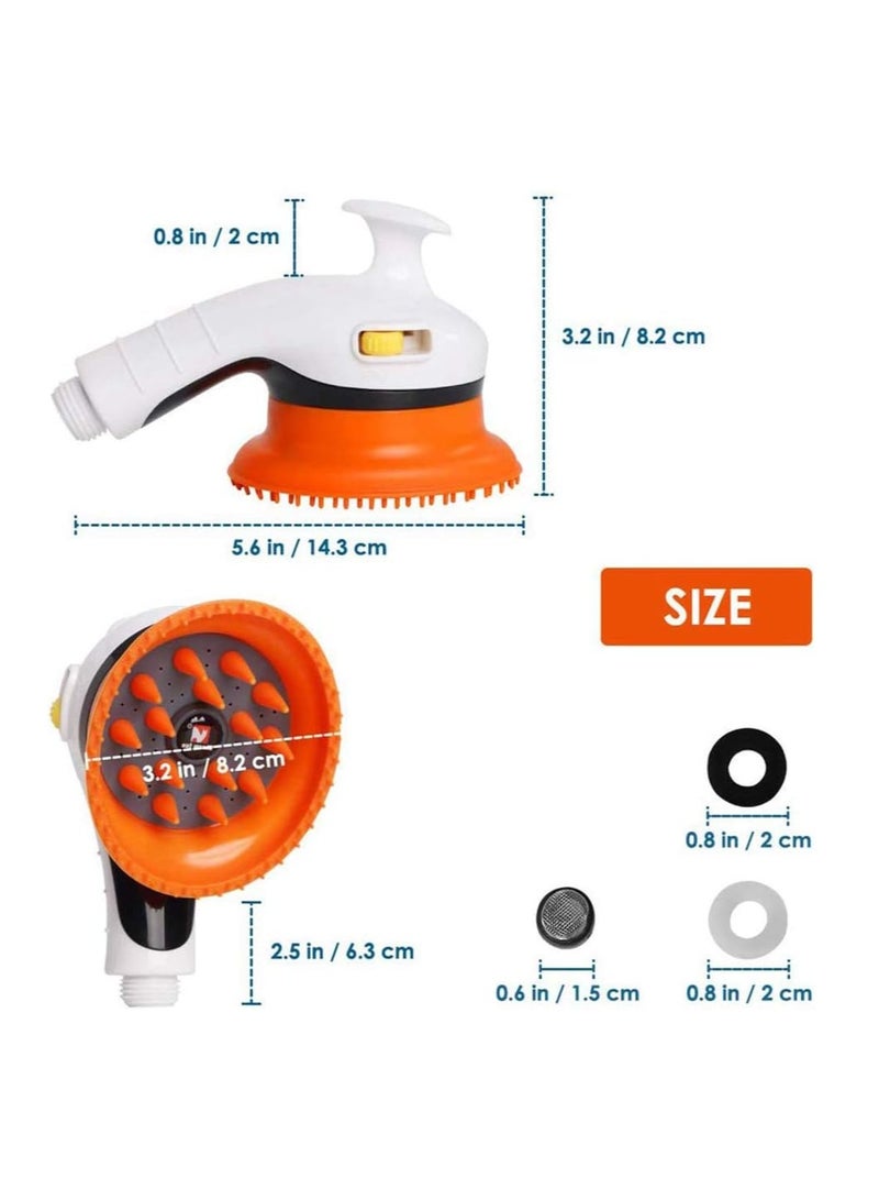 Handheld Pet Shower Head Pet Grooming Shower Bath Spray Head Indoor Outdoor Adjustable Handheld Bathing Tool for Dogs and Cats (Orange Color) - Image 2