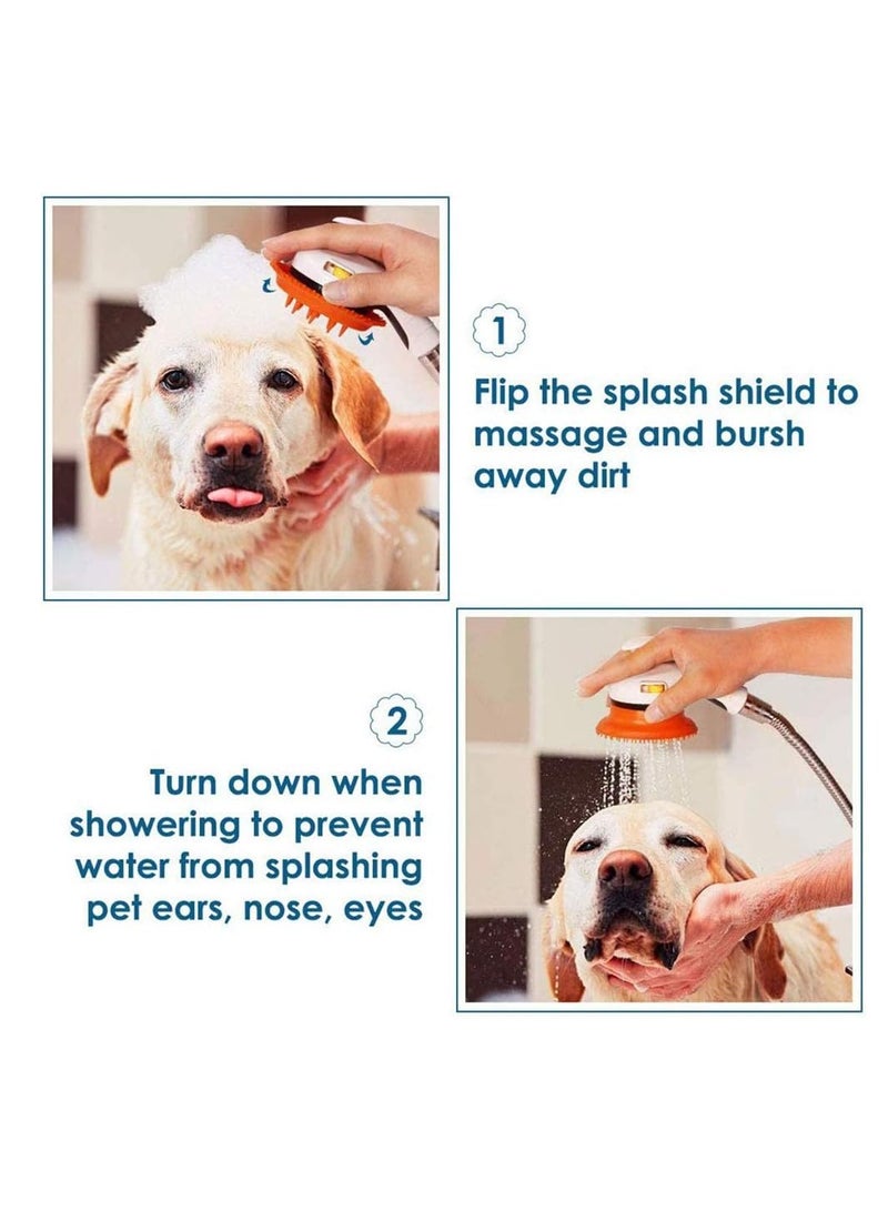 Handheld Pet Shower Head Pet Grooming Shower Bath Spray Head Indoor Outdoor Adjustable Handheld Bathing Tool for Dogs and Cats (Orange Color) - Image 5