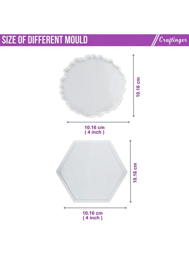 Craftinger طقم كوستر ريزين DIY من كرافتينجر مع 200 جرام من راتنج الإيبوكسي وقوالب والمزيد، متعدد الألوان - Image 4