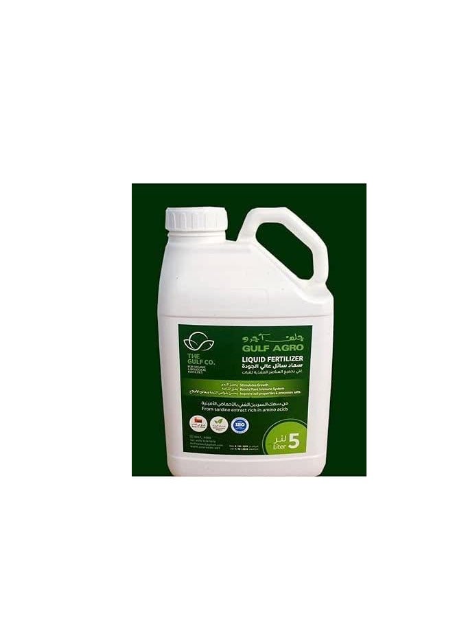 Gulf Agro Offers a Premium Organic Liquid Fertilizer with an NPK Ratio of 9-6-3 and Enriched with Trace Elements 5 Liter Solution Provides an Effective Natural Way to Nourish Plants and Improve Soil Health. - Image 1