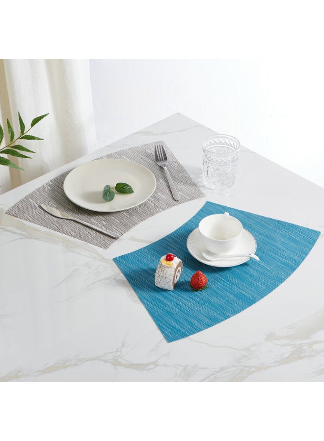 Loquat Round Table Fan-shaped Pvc Placemat Chinese Hotel Box Dining Table Mat Curved Heat Insulation Mat Spot Home Coaster-Color:Bamboo Green Curved Fan.-Specifications:43*29cm - Image 4