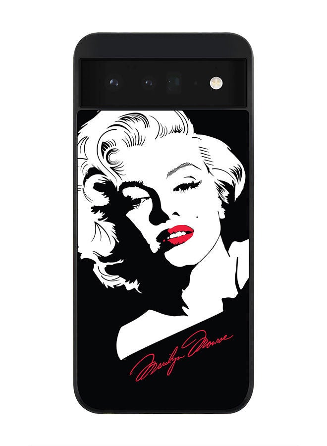 Stylizedd Rugged Black edge case for Google Pixel 6 5G Slim fit Soft Case Flexible Rubber Edges Anti Drop TPU Gel Thin Cover - Marilyn Monroe - Image 1