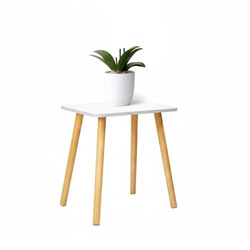 TARKAN Small Modern Wooden End Table for Living Room, Home, Office - Easy Assembly, White (30x40cm, Rectangle) - Image 1