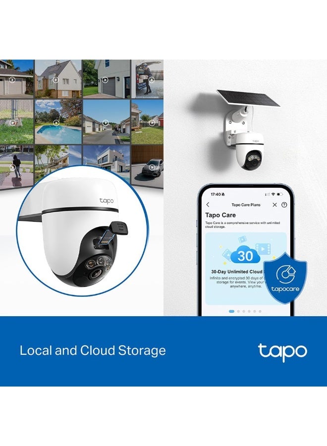 Tapo C610 Kit 2K 3MP Wireless Outdoor WiFi Camera with Solar Panel, 360° PTZ 6700mAh Battery Surveillance Camera, Human Detection, Color Night Vision, AI Tracking, IP65 - Image 3