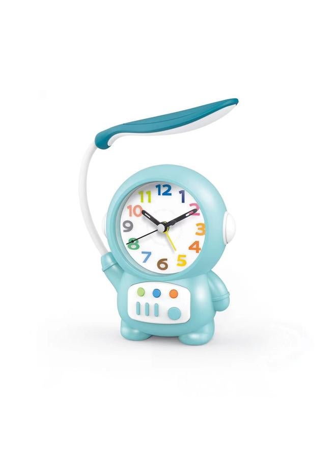 الأزرق جي دبليو مصباح منبه رائد فضاء جديد يدمج ساعة الكرتون ، يستيقظ الطلاب لتعلم مصابيح LED بجانب السرير - Image 1