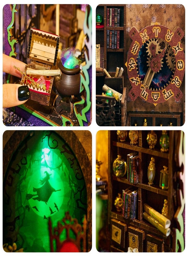 BenBen Book Nook Kit - DIY Miniature House Kit for Adults, Teens, Dollhouse Booknook Tiny House, Bookshelf Decor 3D Wooden Puzzle, Gifts for Family and Friends (Mystic Theurge's Hut) - Image 2