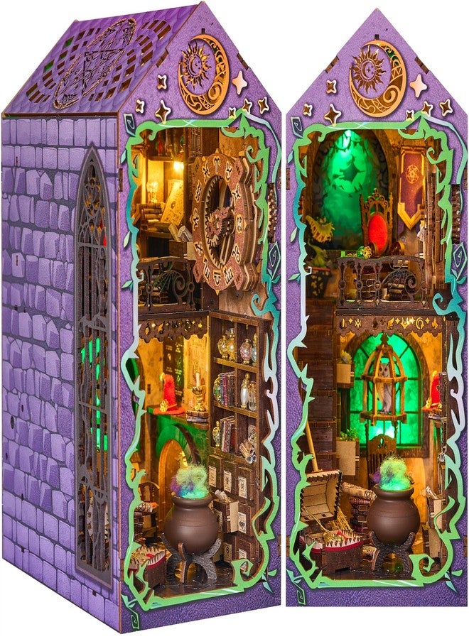 BenBen Book Nook Kit - DIY Miniature House Kit for Adults, Teens, Dollhouse Booknook Tiny House, Bookshelf Decor 3D Wooden Puzzle, Gifts for Family and Friends (Mystic Theurge's Hut) - Image 1