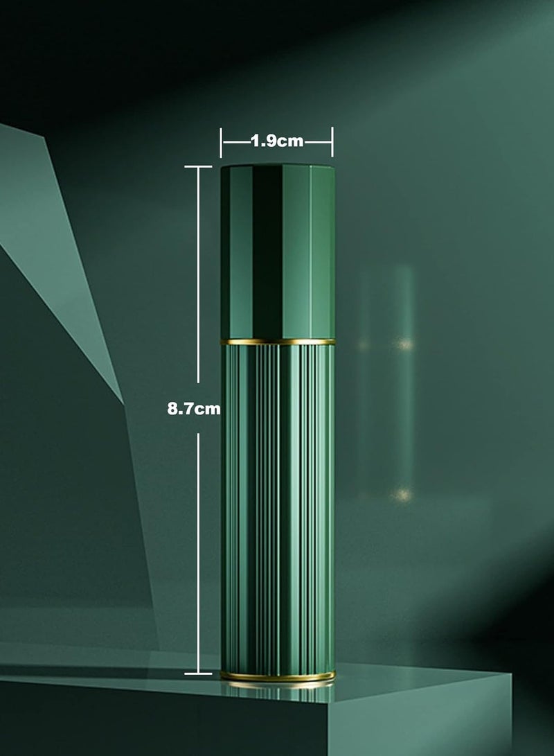 زجاجة عطر قابلة لإعادة الملء مكونة من قطعتين زجاجة عطر رذاذ للسفر صغيرة سعة 5 مل رذاذ رذاذ حاوية عطر فارغة محمولة لقضاء عطلة ما بعد الحلاقة والليل (أخضر/ذهبي) - Image 3