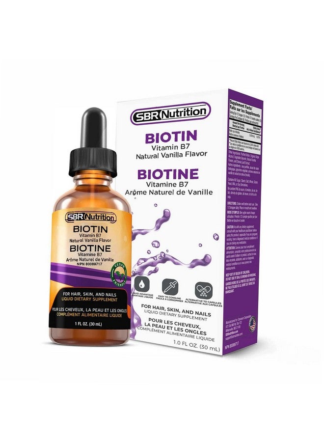 SBR Nutrition قطرات سائل البيوتين من SBR Nutrition، 5000 ميكروغرام لكل حصة (60) 1.0 أونصة سائلة (30 مل) بنكهة الفانيليا - Image 5