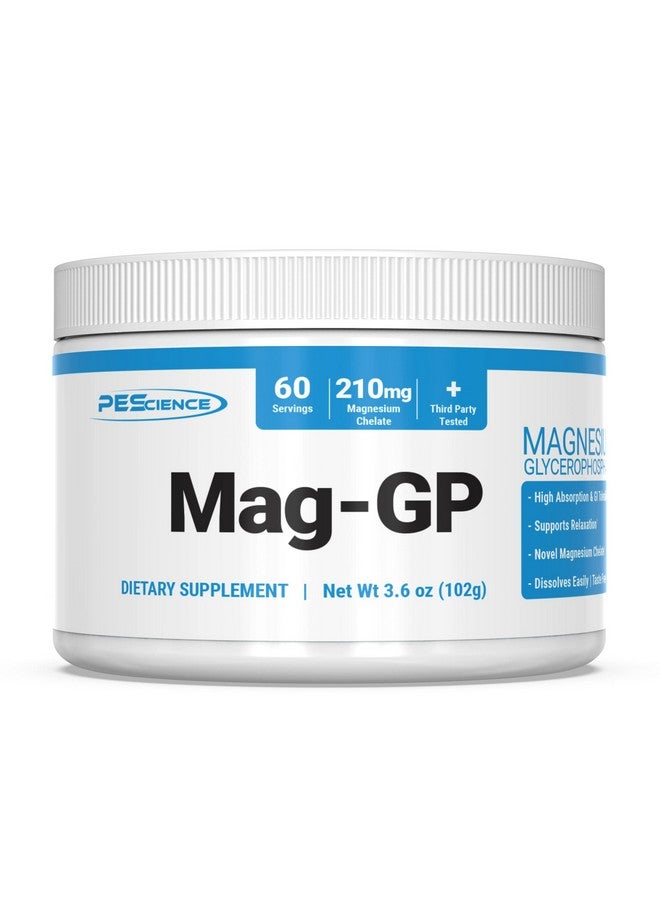 PEScience Mag-GP, Magnesium Glycerophosphate Chelate, 60 Servings, High Absorption, Improved Sleep, Stress Relief & Cramp Support - Image 1