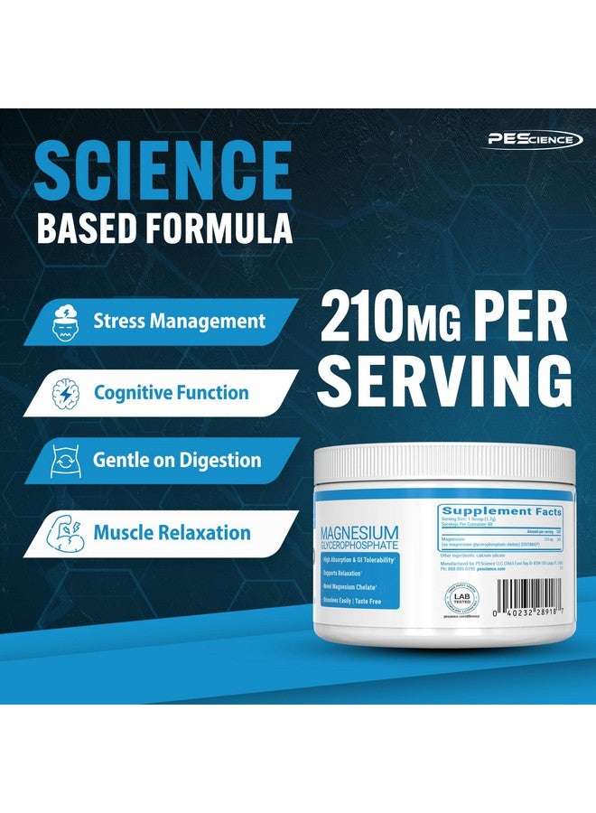 PEScience Mag-GP, Magnesium Glycerophosphate Chelate, 60 Servings, High Absorption, Improved Sleep, Stress Relief & Cramp Support - Image 3