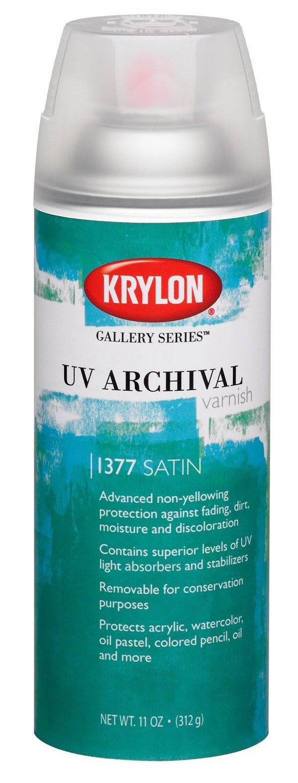KRYLON بخاخ ورنيش كرايلون K01377000 من سلسلة المعرض، حماية UV، ساتان، 11 أونصة - Image 1