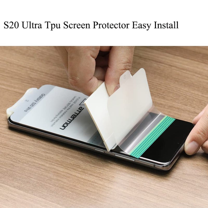 Ibywind 2 Pcs Screen Protector For Samsung Galaxy S20 Ultra 5G 6.9",Flexible TPU Film,With 1Pc Camera Lens Protector,1Pc Back Film,Bubble Free[Easy to install] - Image 3