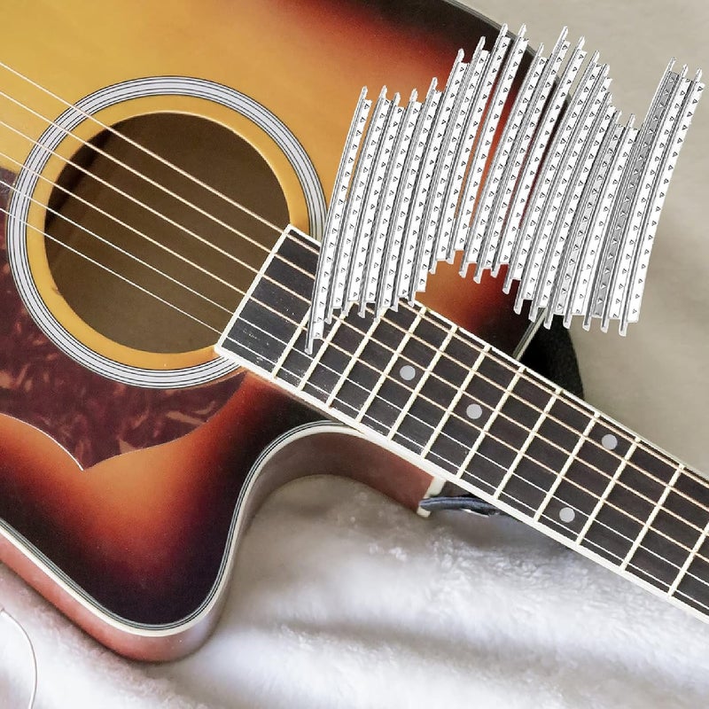 Lerodite 20pcs Guitar Frets, 2.0mm Copper Guitar Fret Wires for Acoustic Guitar (Silver) - Image 4