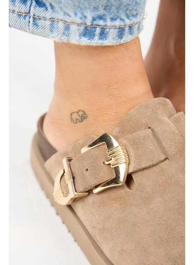 Manijero  (Sofia) Women's Genuine Leather Sabo Platform Violet Sandal. for Women | Best Price UAE