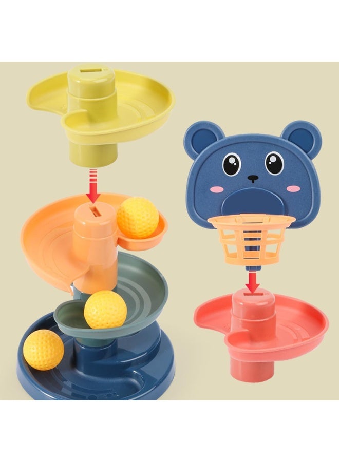 TOY GARDEN 5-Layer Ball Drop and Roll Swirling Tower – Educational Stack & Go Ball Ramp Toy for Baby & Toddler Development | Includes 3 Acrylic Spinning Balls with Colorful Beads - Image 4