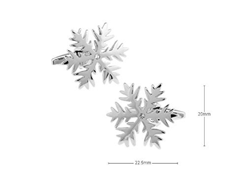 MRCUFF Snowflake Winter Christmas Pair Cufflinks in a Presentation Gift Box & Polishing Cloth - Image 2
