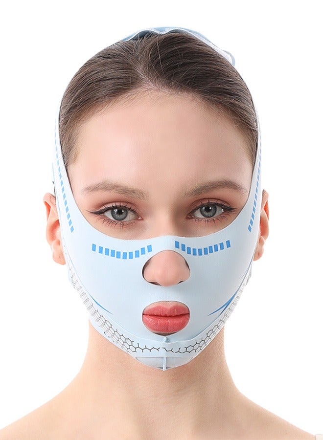 Uptyia Graphene V-Line Face Slimmer & Chin Strap for Sleeping - 3D Jaw Exerciser & Neck Lift Tape, Breathable Ice Silk Face Lift Mask for Double Chin Reduction, Facial Contouring & Sagging Cheeks - Image 3
