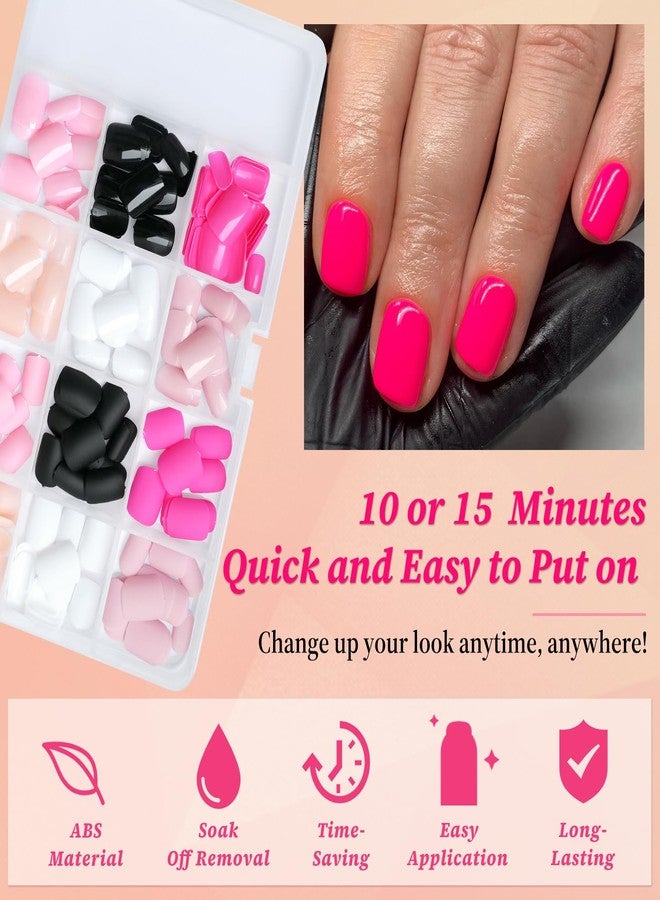 Lifextol 288PC Short Press on Nails Square Fake Nails Press ons with Glue&Adhesive Tabs, 12 Sizes Glossy&Matte Acrylic Nails Press on Nails Pack Glue Nails Short Stick Nails Artificial Fingernails - Image 3