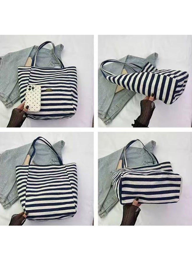 بي يو حقيبة يد مزدوجة الوجه للنساء، حقيبة تسوق كبيرة مع جيب داخلي، حقيبة خفيفة للمعلمات، يمكن استخدامها على الجانبين، حقائب كتف عصرية، للعمل، التسوق، السفر - Image 4