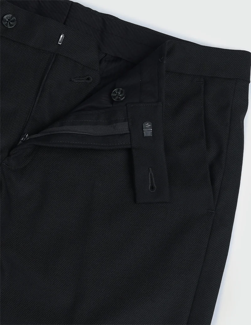 Arrow Black Slim Fit Smart Flex Trousers for Men | Best Price UAE