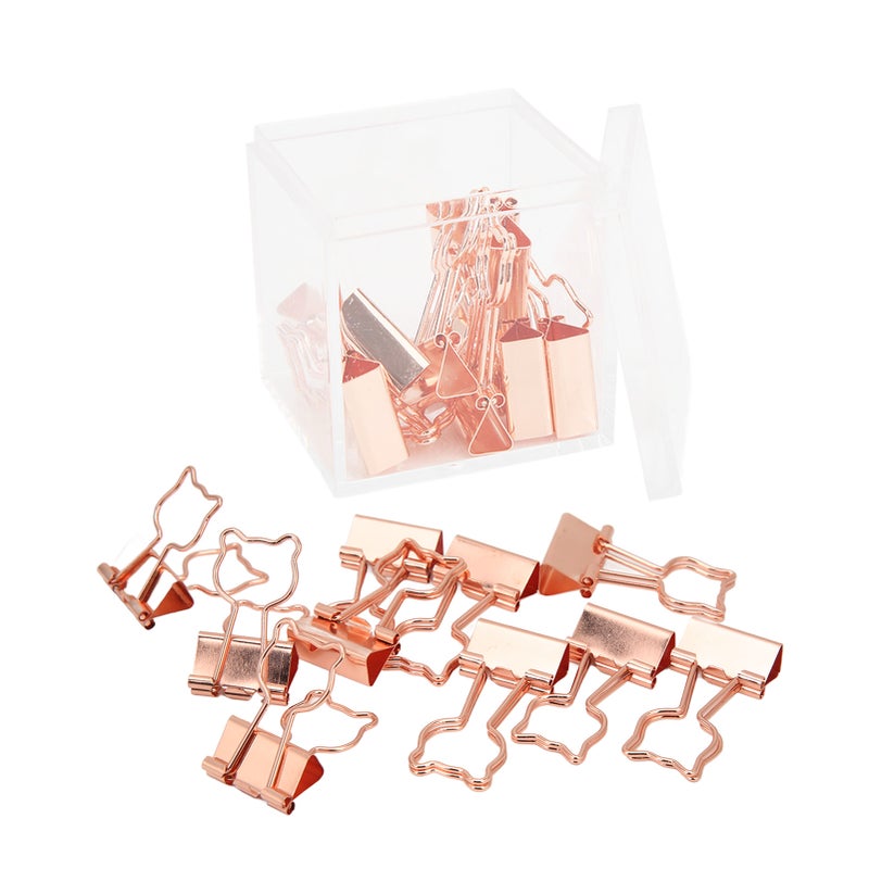20Pcs Binder Clips Little Bear Design Sturdy Durable Iron Widely Used Paper Clips for Document File Clothes - Image 1
