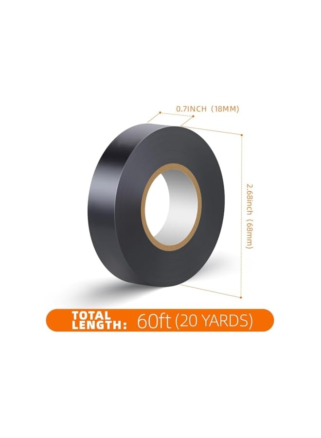 PROMASS promass 3PCS Black Electrical Waterproof Tape, Flame Retardant Indoor/Outdoor High Temperature Resistance Electric Tape, Premium Black Waterproof Tape (0.71 in x 60 ft)  - Image 3