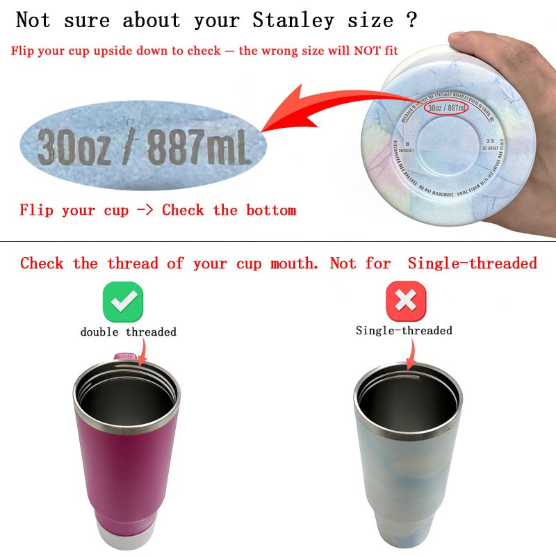 ANTAND 2 Pack 30 oz Leakproof Replacement Lids, for Stanley Quencher H2.0 & ProTour Tumbler, 30oz Flip Straw Lid Spill Proof Cover Top for Stanley Cup Accessories (Cream,Cream) - Image 3